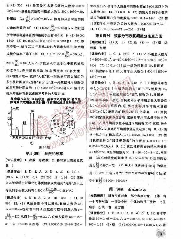 八年级下册数学课时作业本答案江苏版