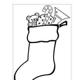 圣诞礼物袜子简笔画图片