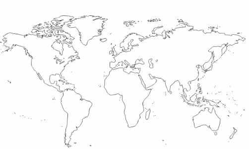 世界地图世界形状简笔画图片