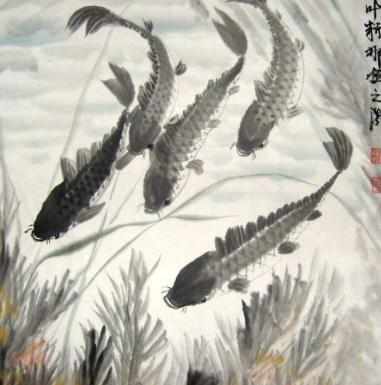 简单中国画鱼图片