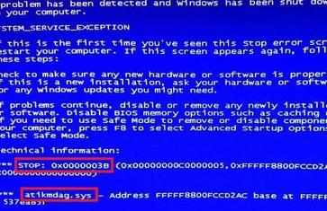 电脑蓝屏代码3b要怎么解决