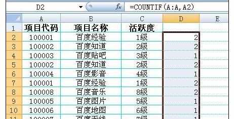 excel中筛选重复项个数公式的方法