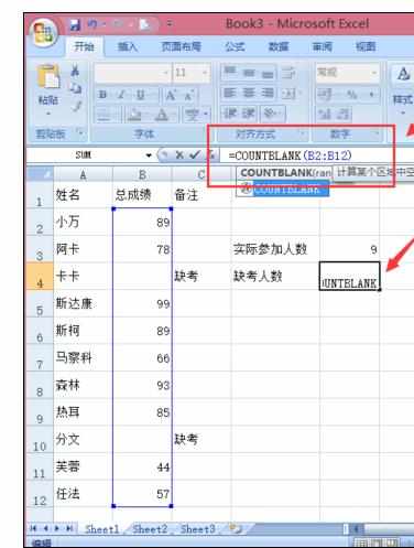 Excel2007中关于计数函数的应用方法