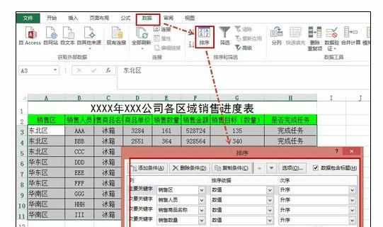 Excel中按特定顺序进行排序的操作方法