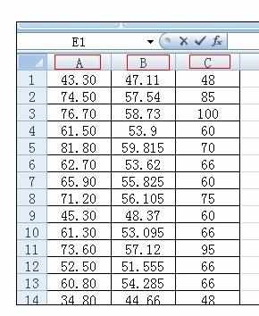 Excel2007中进行多列计算平均值的操作方法