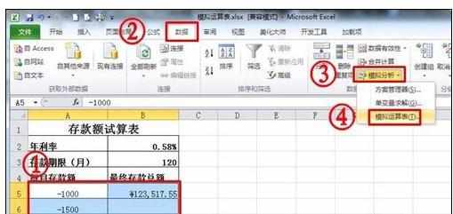 Excel2010中模拟运算表的使用方法