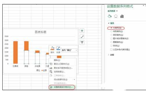 Excel2013中制作瀑布图的操作方法