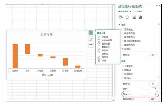 Excel2013中制作瀑布图的操作方法