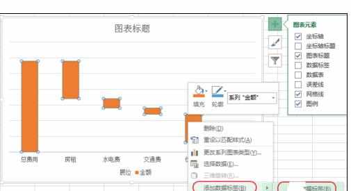 Excel2013中制作瀑布图的操作方法