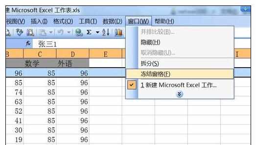 Excel中固定显示某一行的操作方法