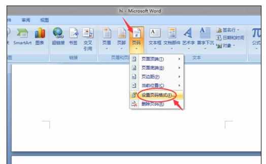 Word2007中进行设置不同页码的操作方法