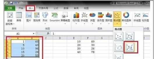 Excel中进行横坐标值不同双折线图的操作方法