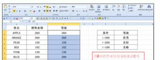 Excel2010中数字自定义条件划分等级的操作方法