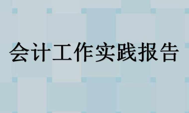 会计工作实践报告范文_关于实习会计的实践工作总结