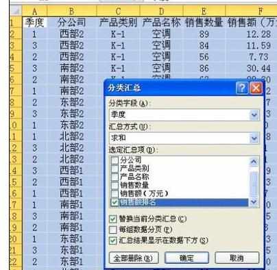 Excel2010中进行分类汇总的具体方法