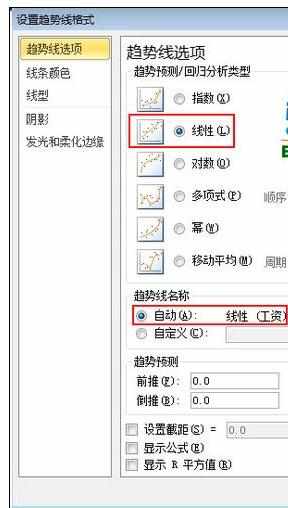 Excel中进行添加趋势线的操作方法