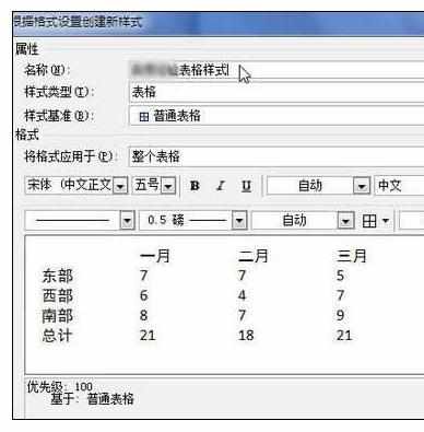 Word中2010版创建自定义表格样式的操作技巧