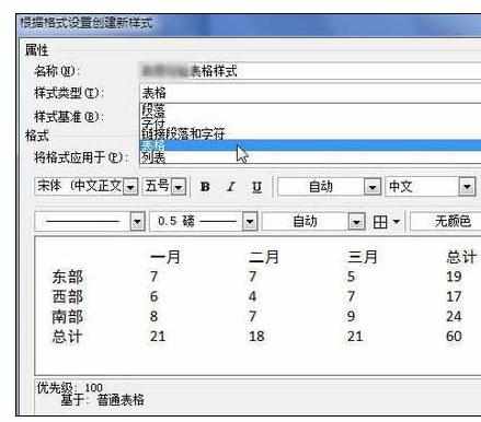 Word中2010版创建自定义表格样式的操作技巧