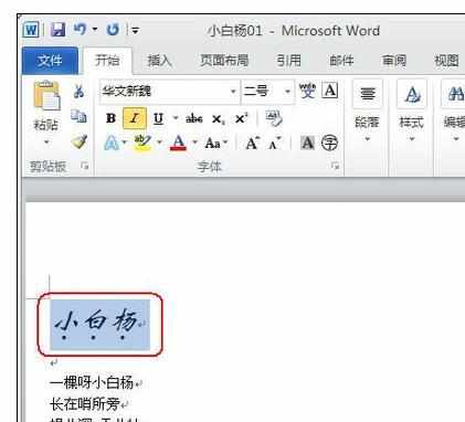 Word中2010版进行设置文档文字格式的操作技巧