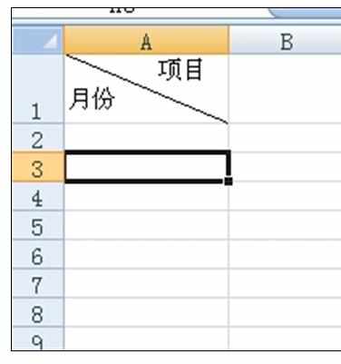 Excel中2007版进行绘制斜线表头的操作技巧