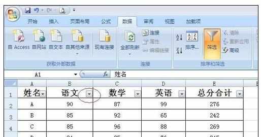 Excel中2007版EXCEL表里筛选数据的操作方法