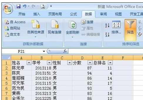 Excel中2010版进行筛选功能的操作使用