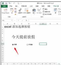 Excel中2013版进行添加选择框按钮的操作技巧