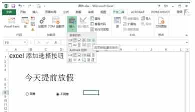 Excel中2013版进行添加选择框按钮的操作技巧