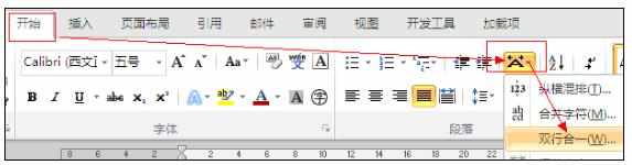 word2010中双行合一功能的使用操作