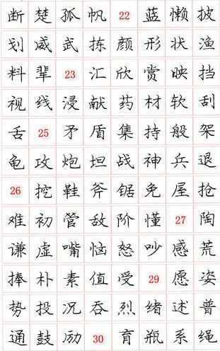 钢笔楷体书法字帖练字