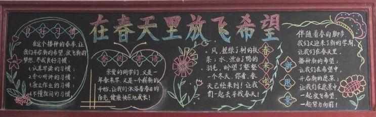 积极向上勤奋学习黑板报