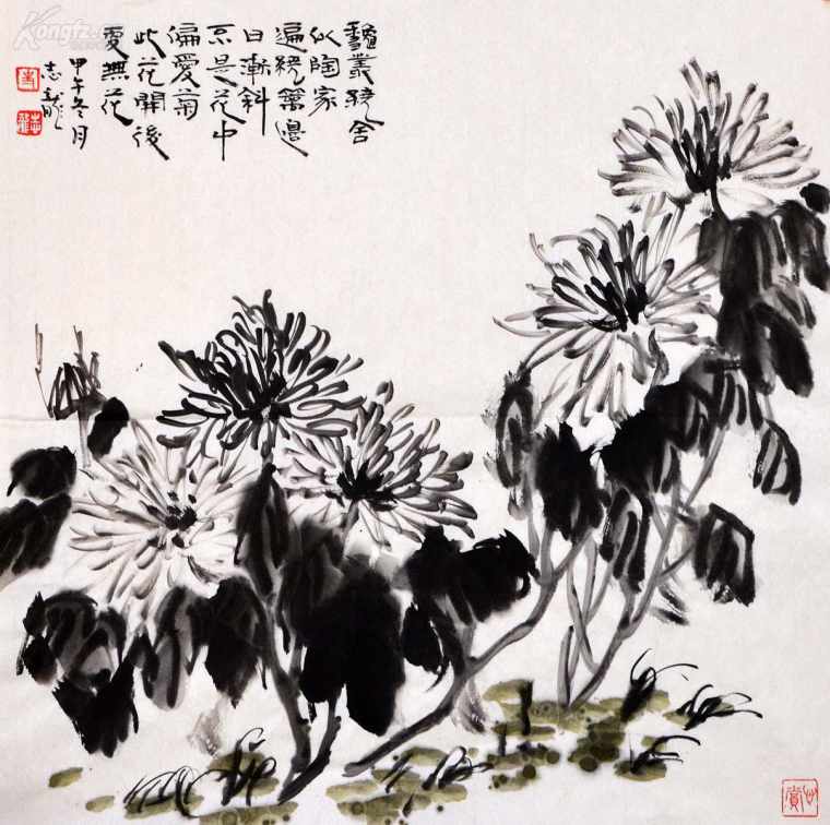 中国画菊花颜色怎么调