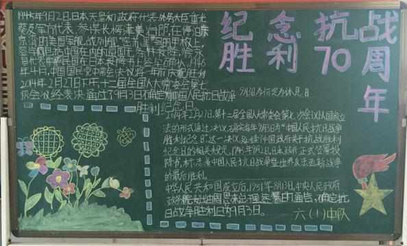 抗日战争72周年主题黑板报