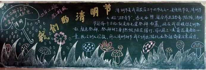 清明节学前班黑板报