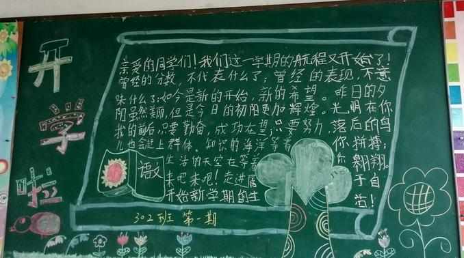 关于寒假开学的黑板报图片_寒假开学的黑板报