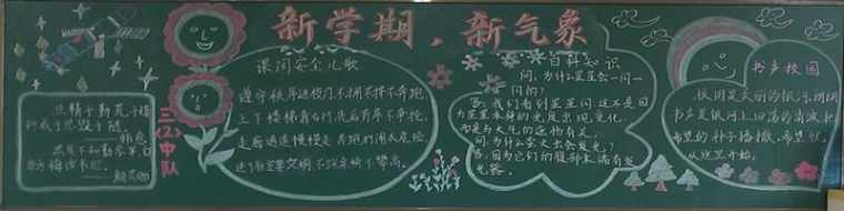 小学一年级开学漂亮黑板报设计图