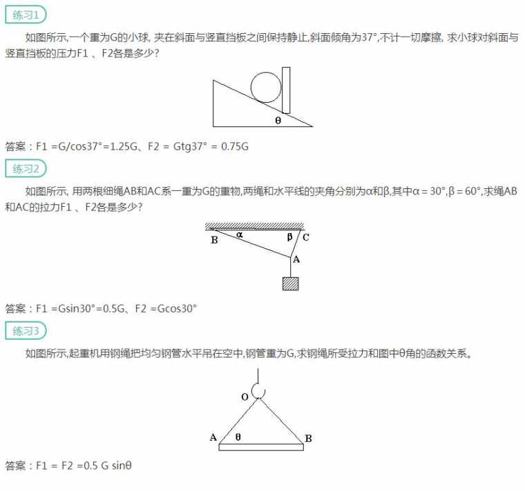 高中物理必修1力的合成与分解练习